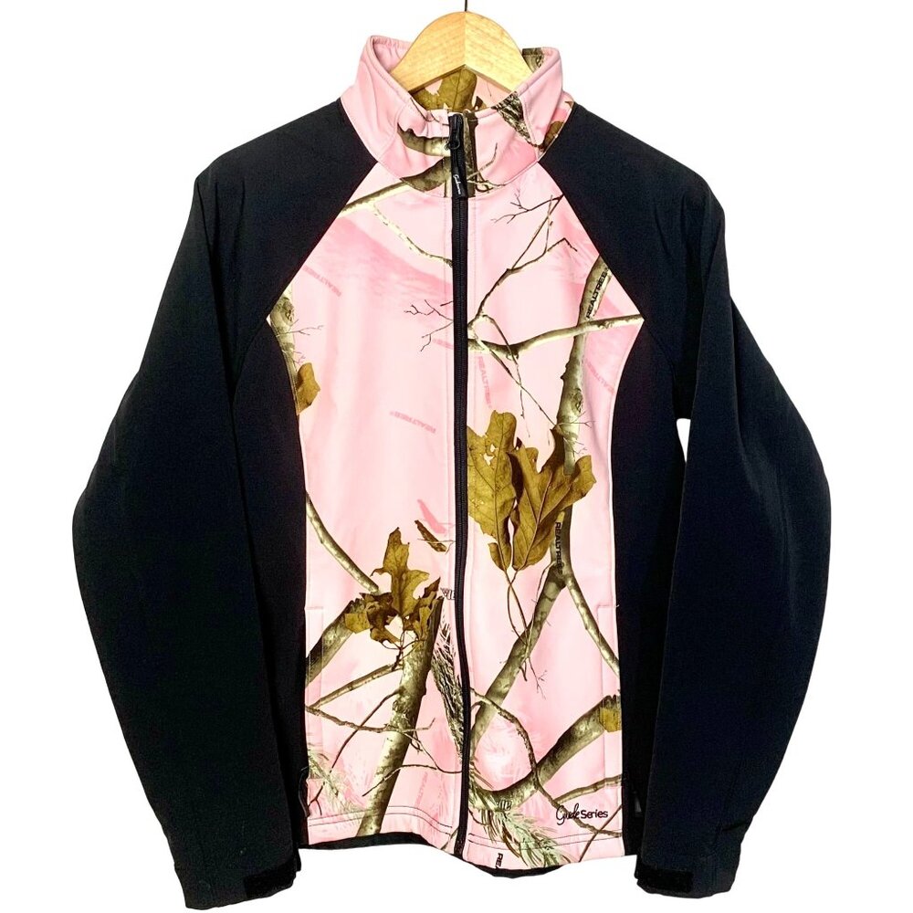 Realtree Gander Mountain Camo Jacket Fleece Lined  Zip Up M Pink Black Hunting